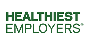 Green text on a white background reads “HEALTHIEST EMPLOYERS®.” The words are stacked, with “HEALTHIEST” on top and “EMPLOYERS” below, both in bold, uppercase letters.